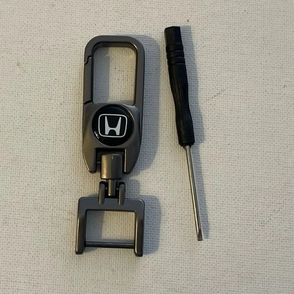 Honda Key Fob Keychain in Black Metal NWT